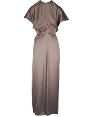 TOTEME Slouch Waist Dress Taupe - Natural