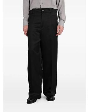 Costumein Pressed-Crease Wide-Leg Trousers - Black