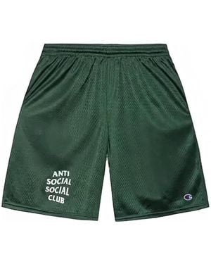 ANTI SOCIAL SOCIAL CLUB Logo-Print Mesh Shorts - Green