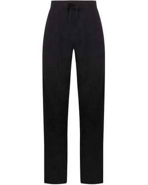 LeKasha Organic Cotton Straight-Leg Trousers - Black