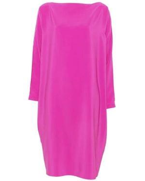 Gianluca Capannolo Robe Mi-Longue Margarita À Col Bateau Et Manches Fendues - Pink