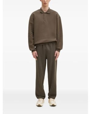 PANGAIA Polo-Collar Sweatshirt - Brown