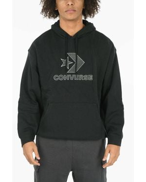 Converse Logo-Embroidered Loose-Fit Hoodie - Black