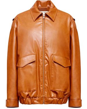 MM6 by Maison Martin Margiela ジップアップ レザージャケット - オレンジ