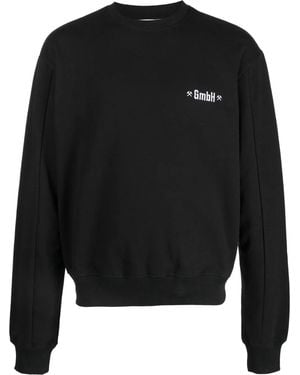 GmbH Logo-Embroidered Crew-Neck Sweatshirt - Black