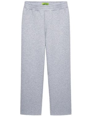 Shanghai Tang Logo-Embroidered Straight-Leg Track Trousers - Grey