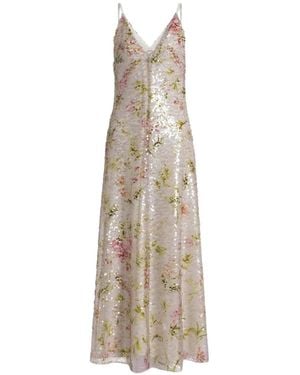 Alberta Ferretti Floral-Print Dress - White