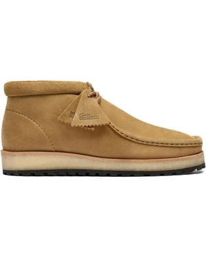 Clarks Suede Lace-Up Boots - Brown