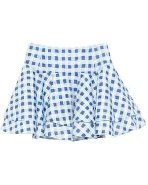 Sandro Check-Pattern Mini Skirt - Blue