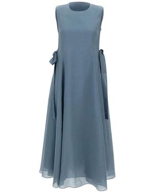 Max Mara Ramie Long Dress - Blue
