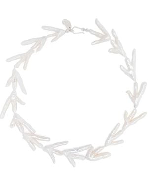 Gohar World Collar Chicken Foot Con Perla - Blanco