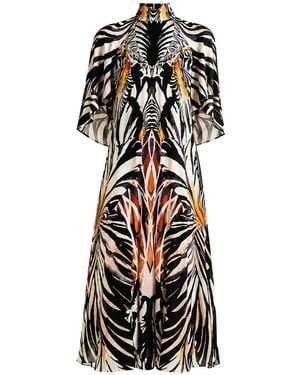 Temperley London Titania Animal-Print Midi Dress - White