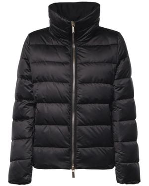 Moorer Quilted Funnel-Neck Puffer Jacket - Black