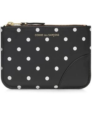 Comme des Garçons Polka Dot Zip Wallet - Black