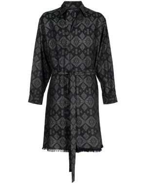 Yohji Yamamoto グラフィック トレンチコート - ブラック