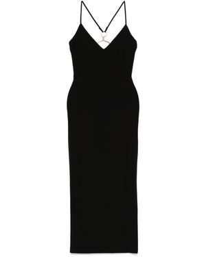 Nissa Hardware-Detailed Midi Dress - Black