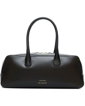 Loulou de Saison Seth Top-Zip Shoulder Bag - Black