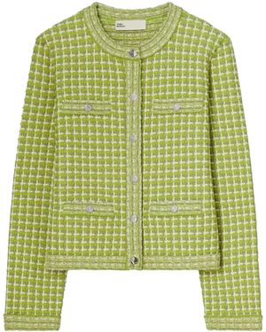 Tory Burch Jacquard Crewneck Jacke - Grün