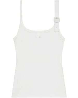 Courreges Top With Buckle - White