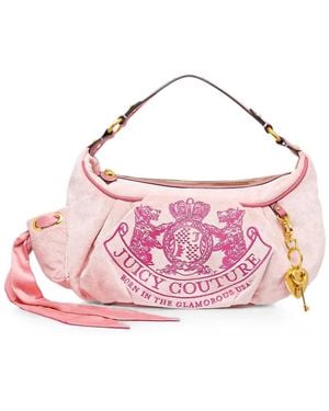 Juicy Couture Logo-Embroidered Shoulder Bag - Pink