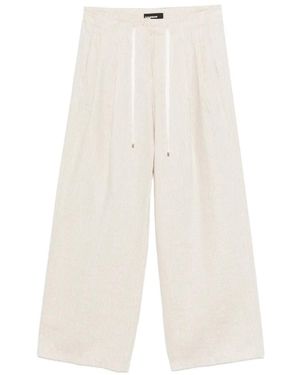 Cambio Pantalones A Rayas Diplomáticas Con Cordones - Blanco
