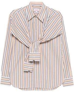 Charles Jeffrey Hold Me Striped Tie-Detail Shirt - White