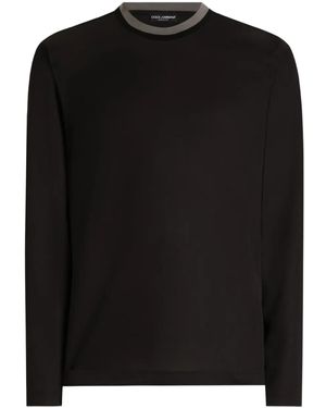 【送料&関税込】Dolce & Gabbana Long-sleeved Jersey T-sh Oversize jersey T-shirt with raised DG logo embroidery in