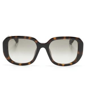 Gucci GG オーバーサイズ サングラス - ブラウン
