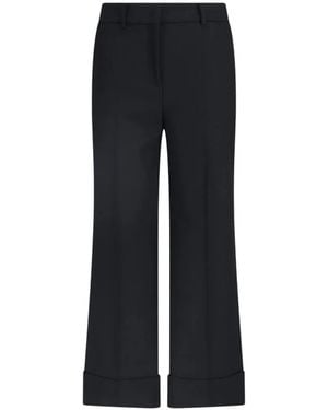 Incotex Pressed-Crease Turned-Up-Hem Trousers - Black
