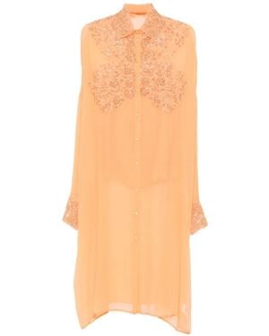 Ermanno Scervino Embroidered Sequin-Embellished Midi Dress - White