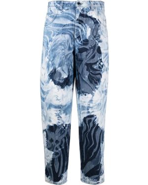 Alberta Ferretti Graphic Print Tapered Jeans - Blue