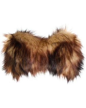 Simone Rocha Strapless Faux-Fur Top - Brown