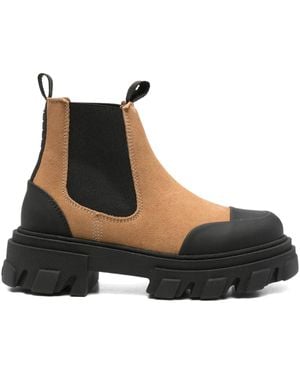Ganni Lug-Sole Chelsea Boots - Black