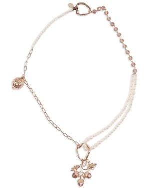 Weekend by Maxmara Bead Charm Metal Necklace - White