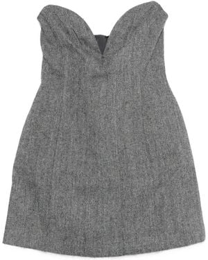 Self-Portrait Abito Corto Smanicato - Grigio