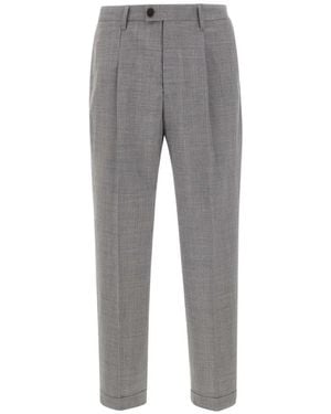 Devore Pleated Cuffed Pants - Gray