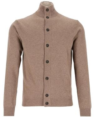Al Duca d'Aosta High-Neck Button-Up Cardigan - Grey