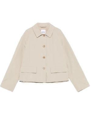 Aspesi Raglan-Sleeve Button-Up Jacket - Natural