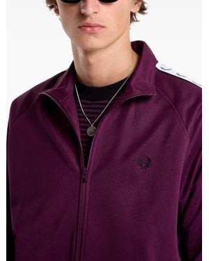 Fred Perry Logo-Tape Bomber Jacket - Purple