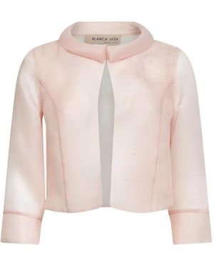Blanca Vita Veste Bainka À Col Cheminée Et Manches Trois-Quarts - Pink
