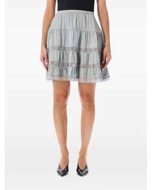 GIMAGUAS Cielo Gelaagde Mini-Rok Met Kanten Afwerking - Blauw