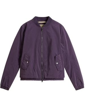Woolrich Ribbed-Cuff Bomber Jacket - Purple