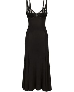 Dolce & Gabbana Dna Organza Godet Dress - Black
