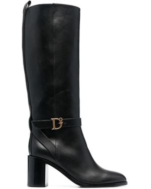 DSquared² Stiefel Mit Logo-Schnalle - Schwarz