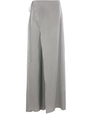 Blumarine Wrap-Detail Trousers - Grey