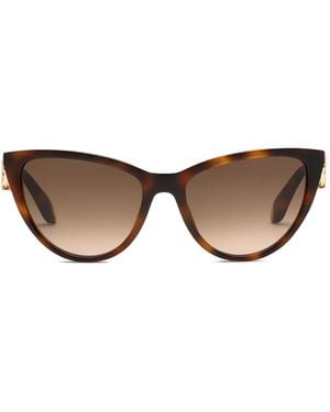 Roberto Cavalli Cat-Eye Logo Sunglasses - Brown