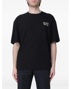 EA7 Logo-Print T-Shirt - Black