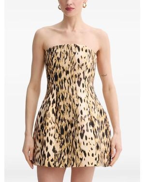 Bardot Robe-Bustier Courte À Imprimé Léopard Florine - Natural