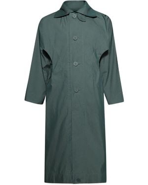 Issey Miyake Cavity Button Belted Coat - Green