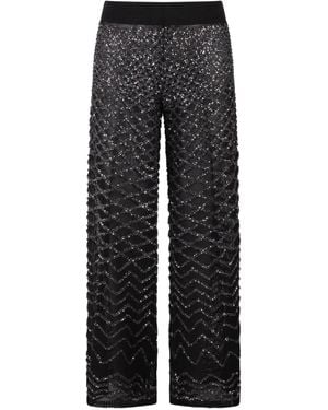 Circus Hotel Sequinned Wide-Leg Trousers - Grey